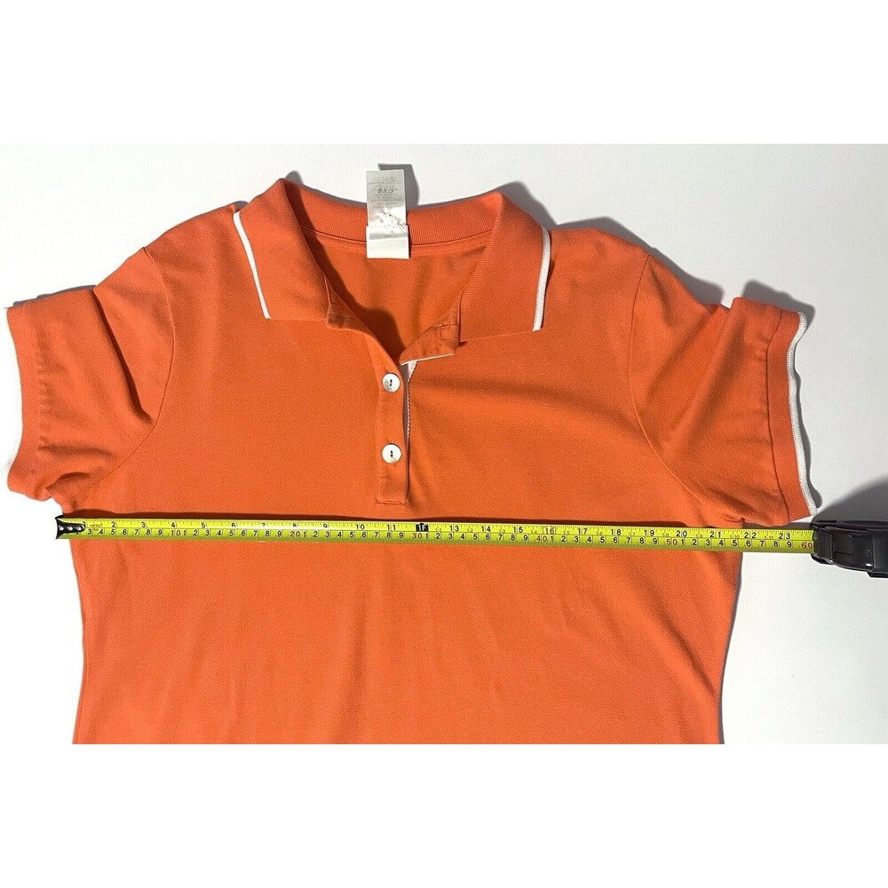 Madeleine Orange Short Sleeve Polo Shirt Dress White Tipped UK sz 16, US sz 12 - Picture 4 of 8